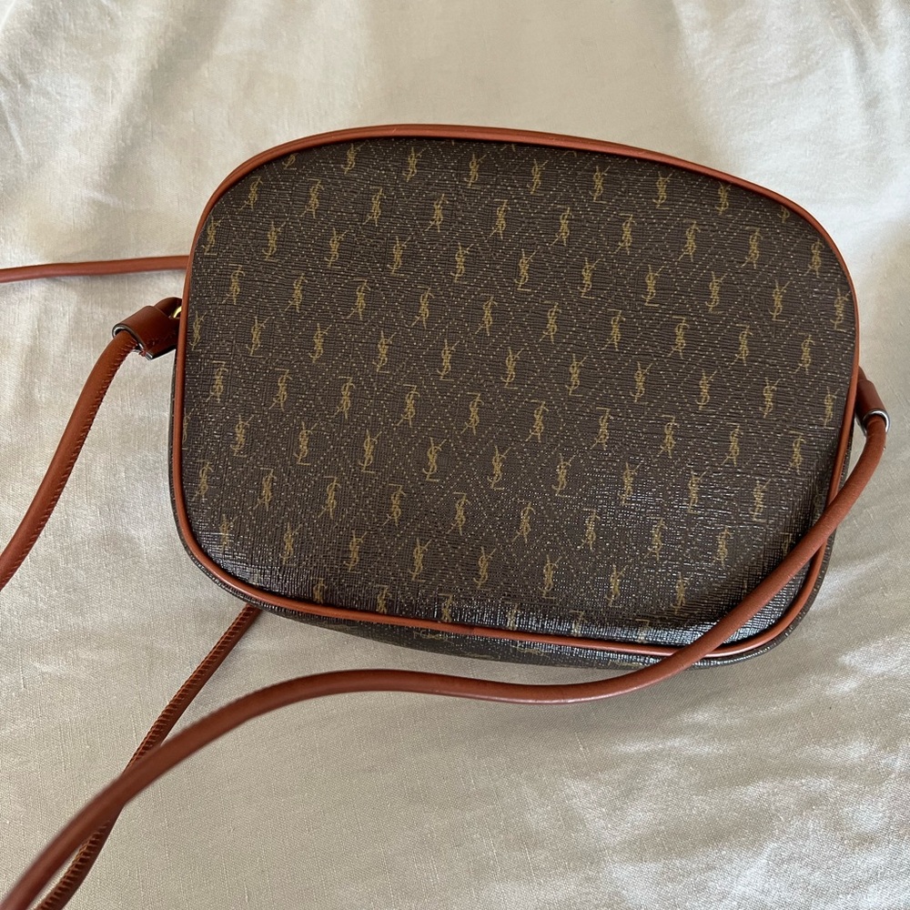 YSL Canvas Le Monogramme Small Camera Bag - Chesnut